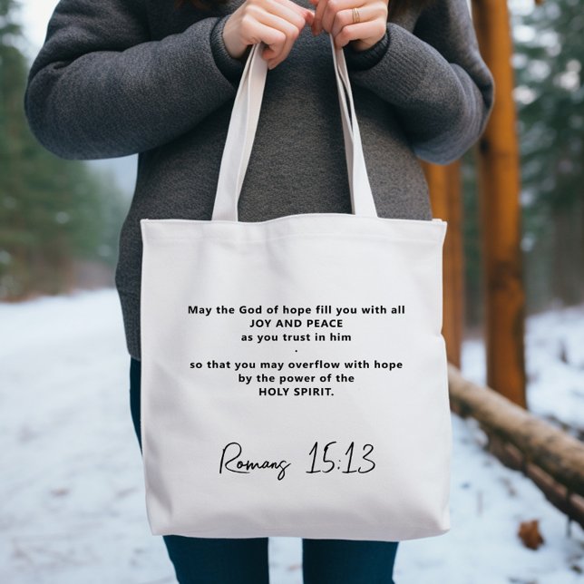 Bible verse Inspirational Romans Tote Bag (Creator Uploaded)