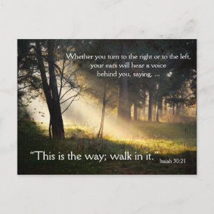 Bible Verse Isaiah 30:21 This is the Way Postcard