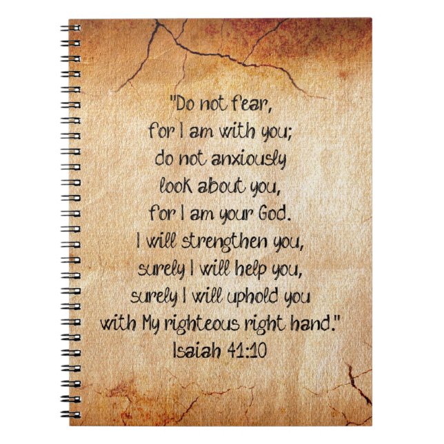 Bible Verse Isaiah 40:10 Notebook (Front)