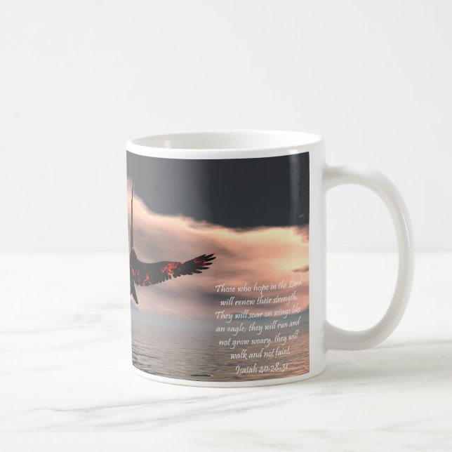 Bible Verse Isaiah 40: 28-31 with Eagle Coffee Mug (Right)