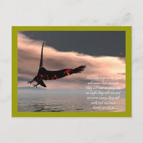 Bible Verse Isaiah 40 28_31 with Eagle Postcard