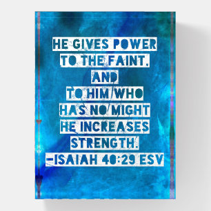 Bible Verse Isaiah 40:29 Paperweight