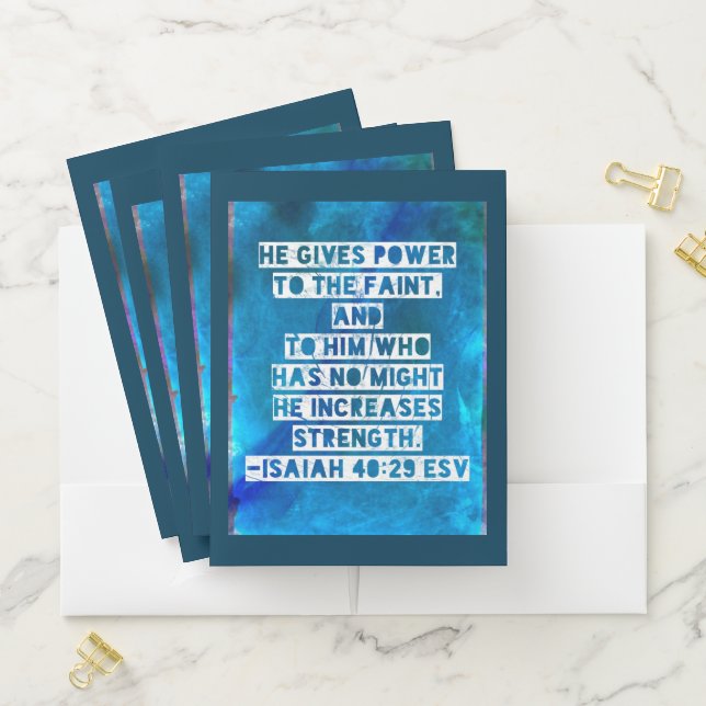 Bible Verse Isaiah 40:29 Pocket Folder (In Situ)