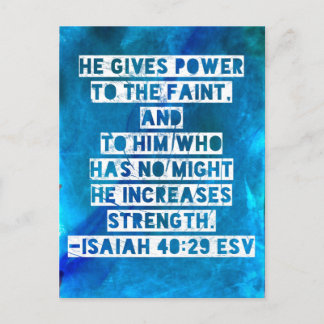 Bible Verse Isaiah 40:29 Postcard