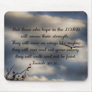 Bible Verse Isaiah 40:31 Mouse Pad