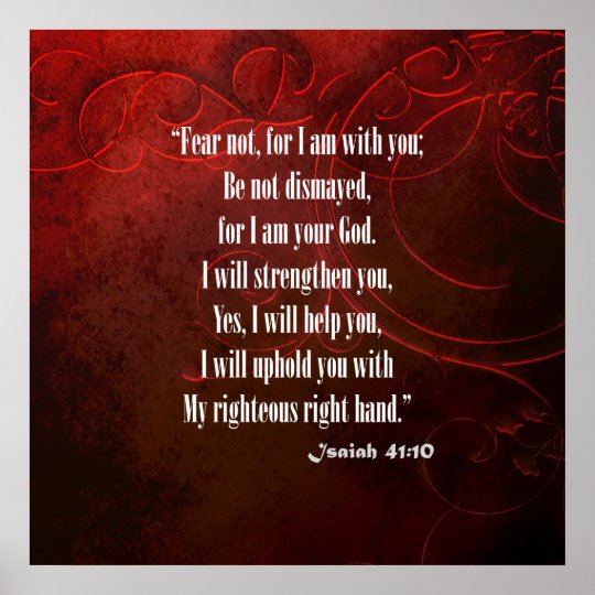 Bible Verse Isaiah 41 10 Poster | Zazzle.com