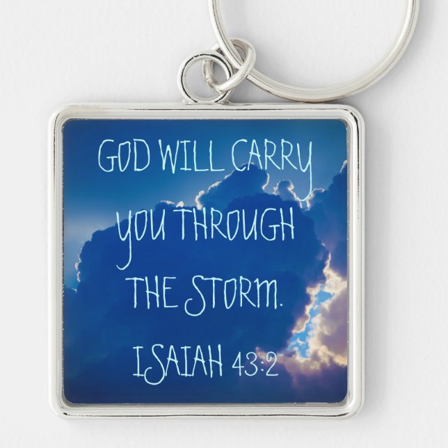 Bible verse Isaiah 43:2 key chain (Front)
