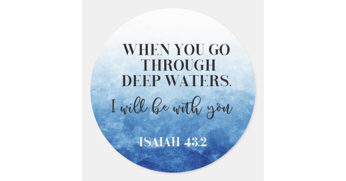 Bible Verse Isaiah Blue Round Sticker 