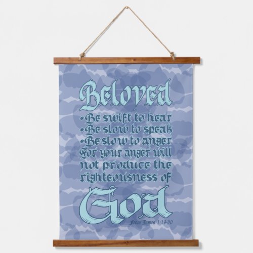 Bible Verse James 119_20 Wood Top Wall Tapestry