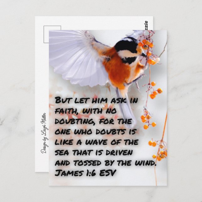 Bible Verse James 1:6 Postcard (Front/Back)