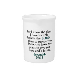 Bible Verse Jeremiah 29:11 Beverage Pitcher