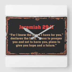 Bible Verse Jeremiah 29:11 Christian Wall Clock