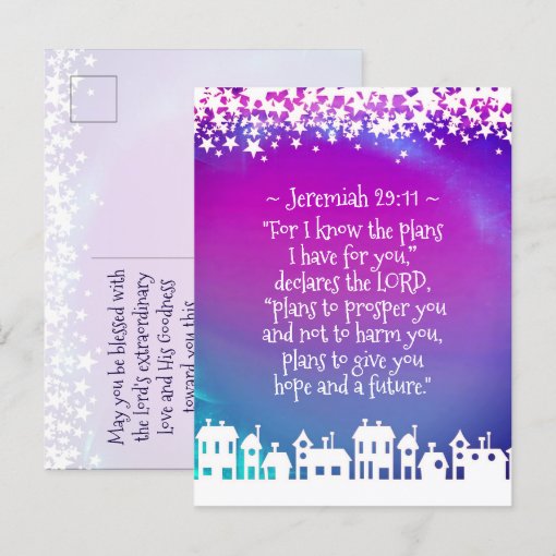 Bible Verse Jeremiah 2911 Christmas Village Postcard Zazzle