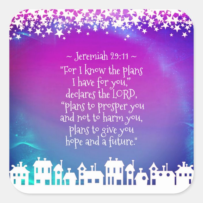 Bible Verse Jeremiah 2911 Christmas Village Square Sticker