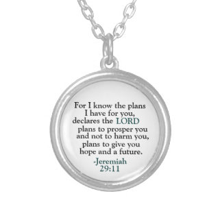 Bible Verse Jeremiah 29:11 Silver Plated Necklace
