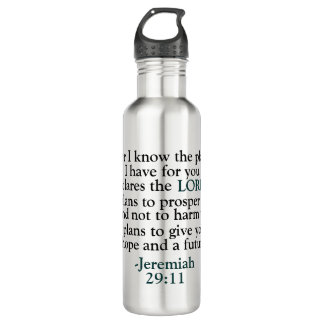 Bible Verse Jeremiah 29:11 Stainless Steel Water Bottle