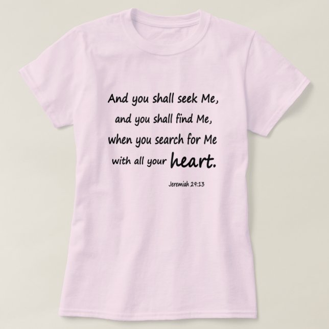 Bible Verse Jeremiah 29:13 Women's Basic T-Shirt (Design Front)