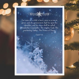 Bible Verse Jesus Christ Snowflakes Christmas Holiday Card