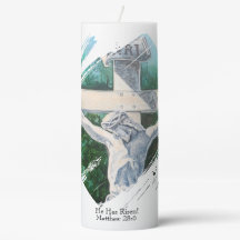 Bible Verse Jesus Is Risen White Cross Personalize