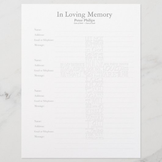 Bible verse John14 cross-shaped filigree - (Front)