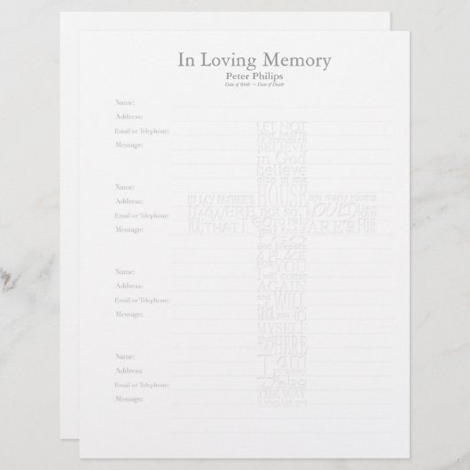 Bible verse John14 cross-shaped filigree - (Front/Back)