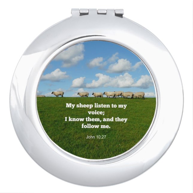 Bible verse, John 10:27, Compact Mirror (Front)