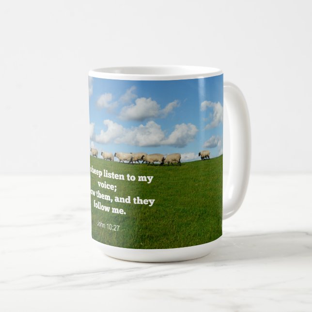 Bible verse, John 10:27, My sheep... Coffee Mug (Front Right)