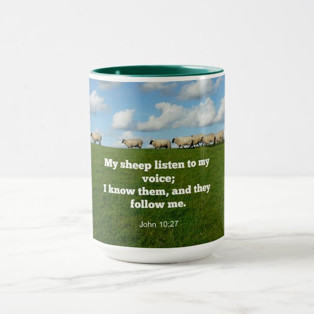 Bible verse, John 10:27, My sheep... Mug (Center)