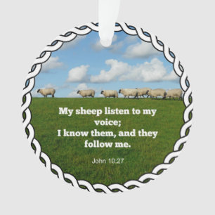 Bible verse, John 10:27, My sheep... Ornament