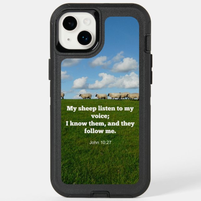 Bible verse, John 10:27, My sheep... Otterbox iPhone Case (Back)