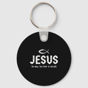Bible Verse John 14_6 Jesus The Way Truth & Li Keychain