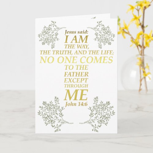 Bible Verse John 146 Jesus Way Truth Life Cross Card