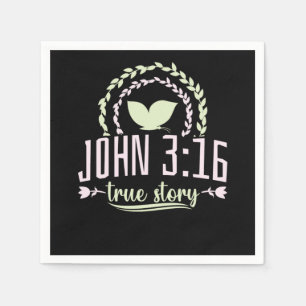 Bible Verse John 316 True Story Napkins