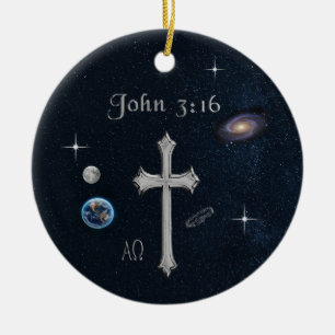 Bible Verse John 3:16 Ceramic Ornament