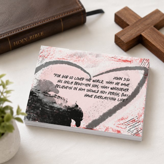 Bible Verse John 3:16 Grunge Heart  Postcard (Creator Uploaded)
