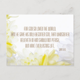 Bible Verse John 3.16 Postcard