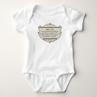 Bible Verse John 3:16 Shield Baby Bodysuit