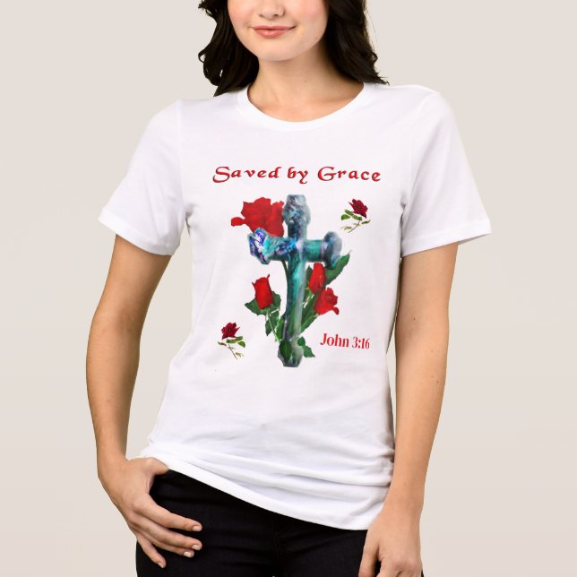 Bible Verse John 3:16 Tri-Blend Shirt (Front)