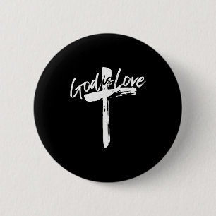 Bible Verse John 4_8 God Is Love Christian Faith Button