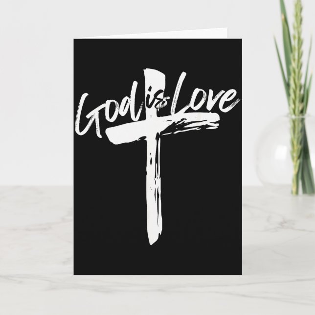 Bible Verse John 4_8 God Is Love Christian Faith  Card (Front)