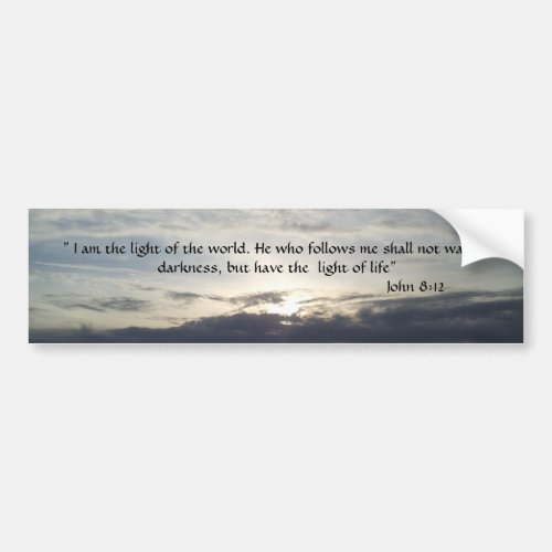 Bible Verse John 812  Bumper Sticker