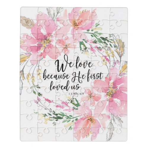 Bible Verse John scripture Floral Jigsaw Puzzle