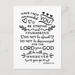 Bible Verse Joshua 1:9 Postcard