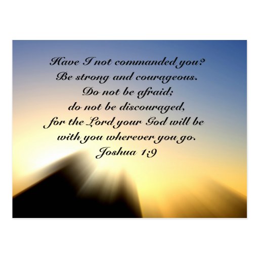 Bible Verse Joshua 1:9 Sunrise Postcard | Zazzle