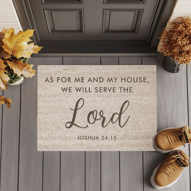 Bible Verse Joshua 24:15 Serve The Lord  Fiber Doormat (Bible Verse Joshua 24:15 Serve The Lord Fiber Doormat)