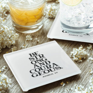 Bible verse Joshua Glass Coaster