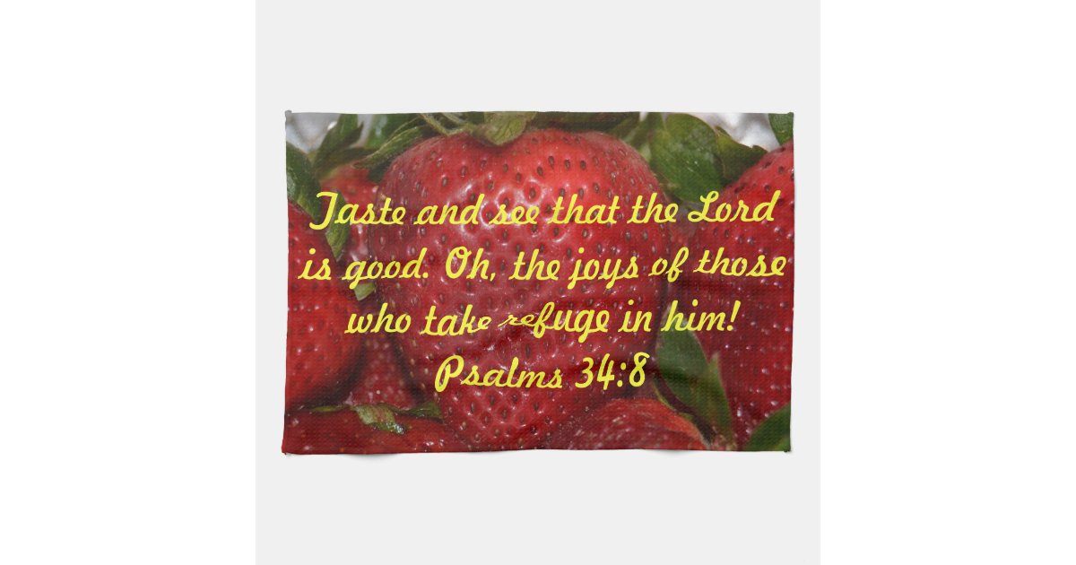 Taste and See Vegetables Tea Towel, Scripture Kitchen Towel, Farmhouse Dish  Towel, Cute Kitchen Towel, Christian Gift, Psalm 34:8