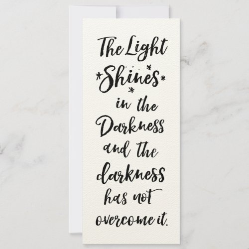 Bible Verse Light in the Darkness Quote Flat Card