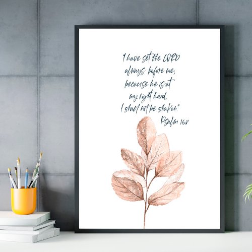 Bible verse Lord Psalm Leafy scripture poster