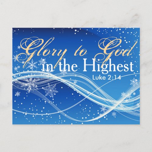 Bible Verse Luke 214 Glory to God Postcard